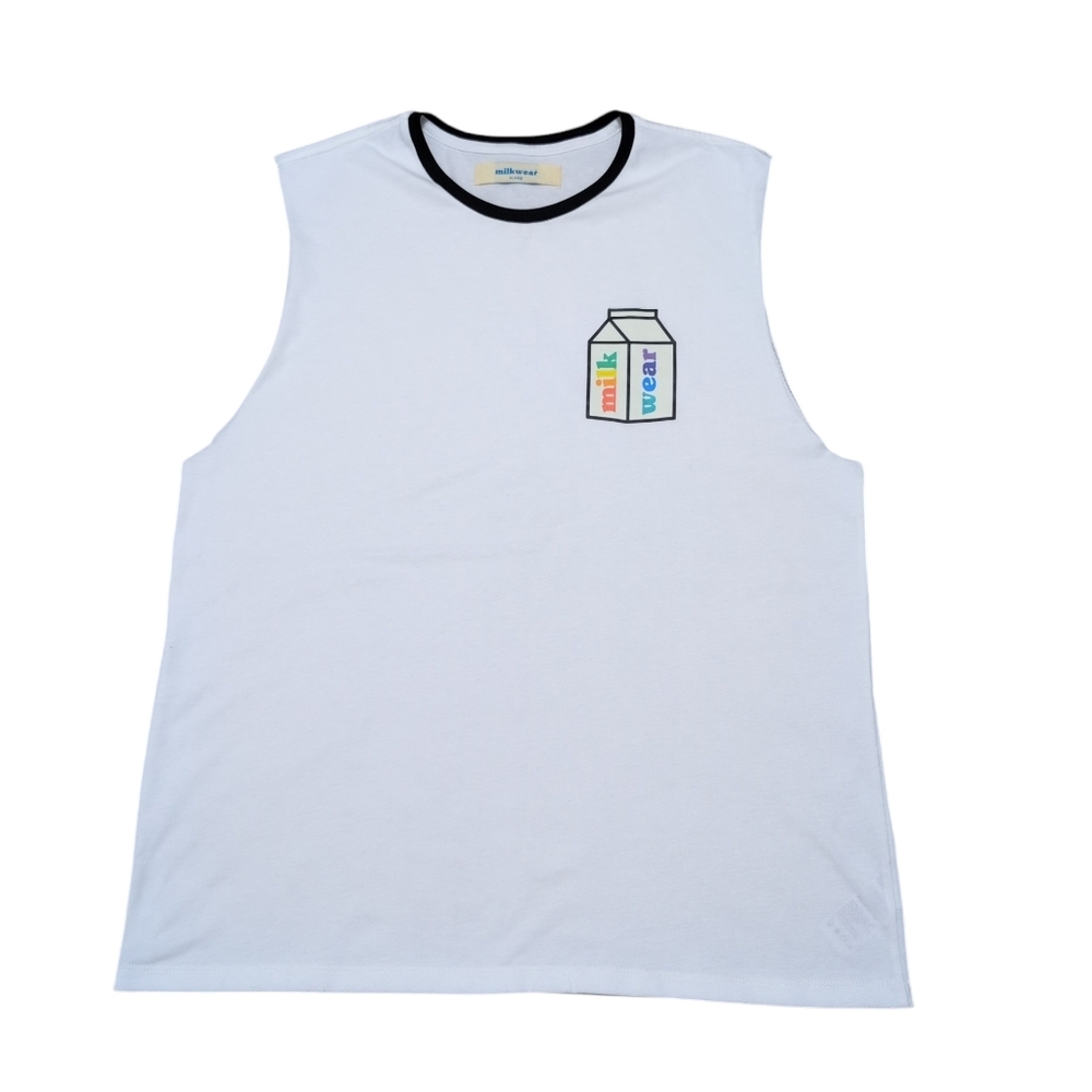 Milkwear Rainbow Pride Muscle Tank Top White Size XL